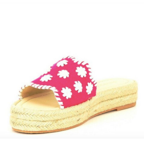 NIB Jack Rogers Palmer Magenta & White Sandals - Picture 3 of 8